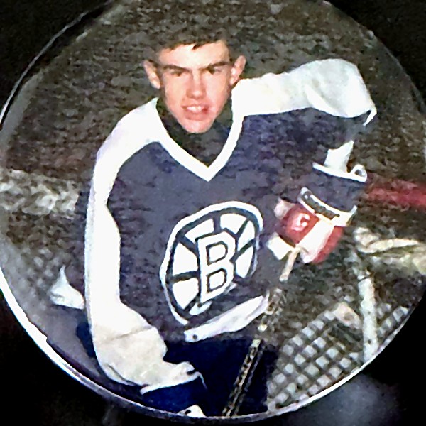 Bill McGee as a boy, in a Bruins sweater